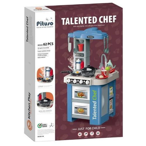 купить Игрушечная кухня и посуда Essa 922-126 Set de joacă Bucătar talentat, 69elem, albastru в Кишинёве 