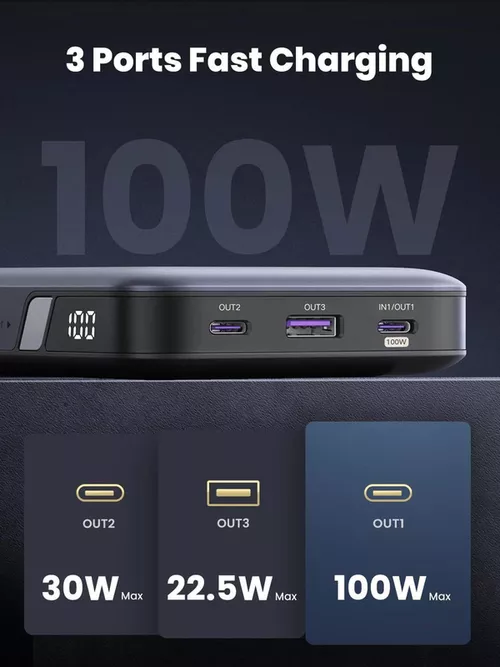 cumpără Acumulator extern USB (Powerbank) Ugreen 25188 Two-way Fast Charging 20000mAh, Grey în Chișinău 