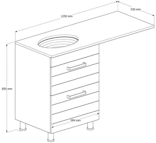 купить Шкаф под умывальник miscellaneous LIMOJ 125 (GR 1250) Alb St. в Кишинёве 