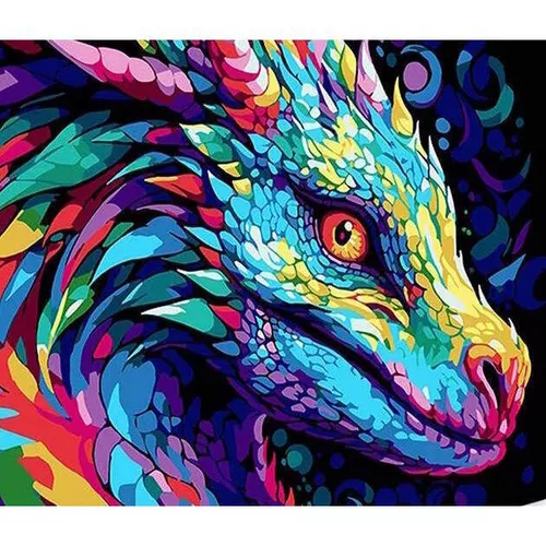 cumpără Tablou pe numere Strateg 57208 Dragon 30x40cm (fundal negru) în Chișinău 