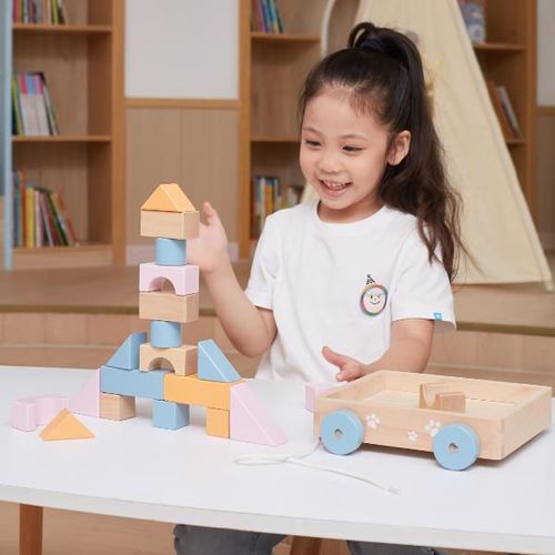 cumpără Puzzle Viga 44096 Jucărie de tras, cu șiret și set de construcție, 20 elem. în Chișinău 