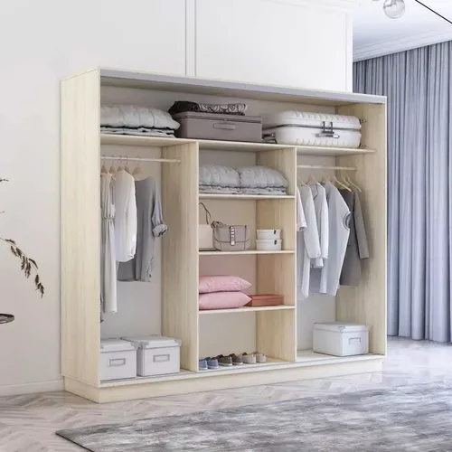 cumpără Dulap Mobildor-Lux Fox uși glisante din PAL cu elemente din oglindă (260x60x240H cm) Sonoma în Chișinău 