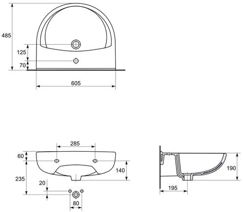 купить Раковина Cersanit President 605x485x190 в Кишинёве 