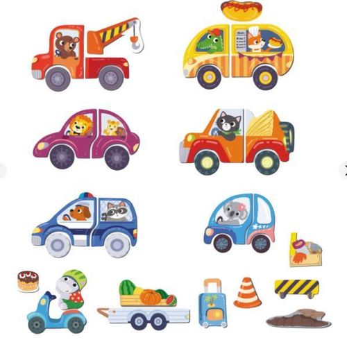 cumpără Puzzle Dodo 200244 Joc magnetic Aventuri pe drum, 1 tablă magnetică, 26 elem. în Chișinău 