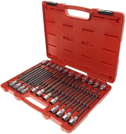 cumpără Set de tubulare, bite, duze JTC JTC-7024 набор головок 1/2" с насадкой TORX, HEX, SPLINE, RIBE, L=200мм 24ед. în Chișinău 