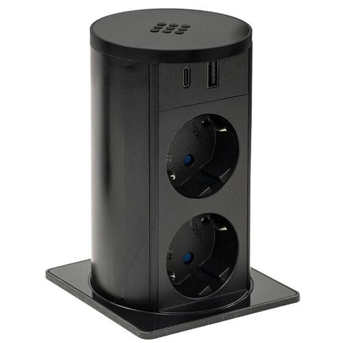 купить Розетка электрическая ASA Plastici 060.47F.00013 Versalift square version 2 sockets F + 1 USB 5V (A+C) Black methacryale в Кишинёве 