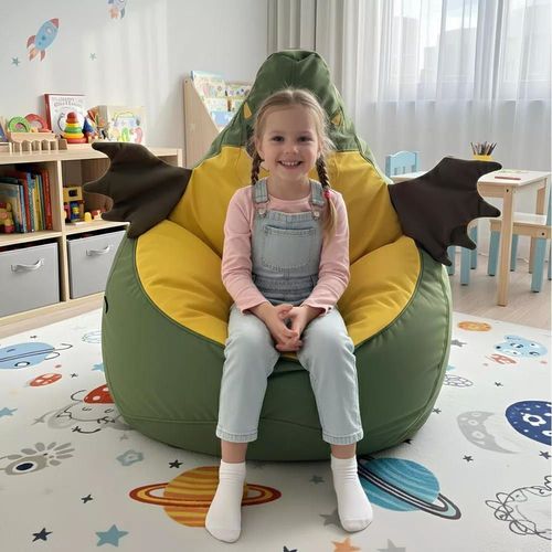 купить Кресло-мешок BeanBag BM6288, Дракончик из велюра, L в Кишинёве 
