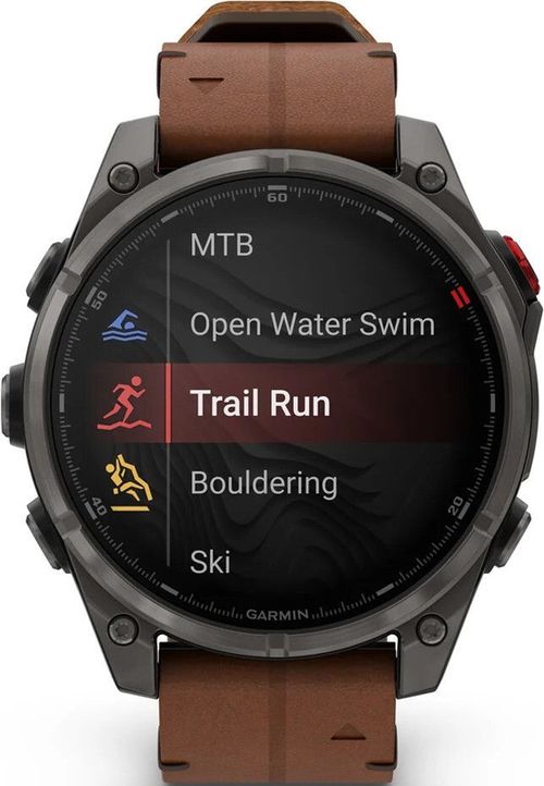 купить Смарт часы Garmin fenix® 8 Pro – 47 mm, AMOLED, Sapphire, Carbon grey DLC titanium with Chestnut leather band в Кишинёве 