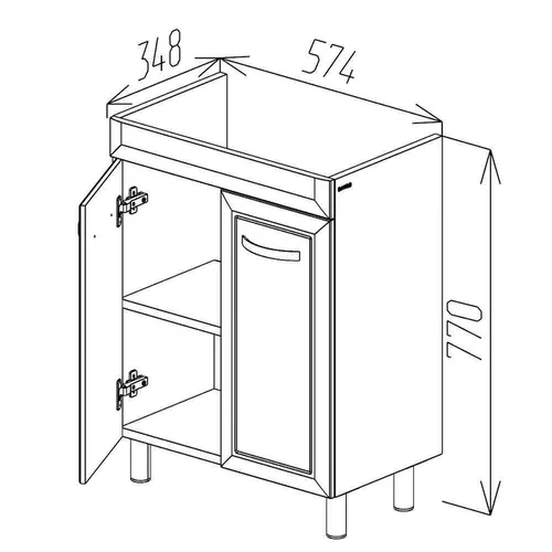 cumpără Dulap pentru lavoar Bayro Allure Neon 600 alb în Chișinău 