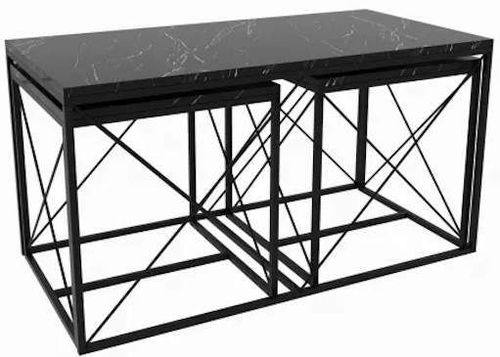 купить Журнальный столик Trendy Defne, черный мрамор, комплект в Кишинёве 