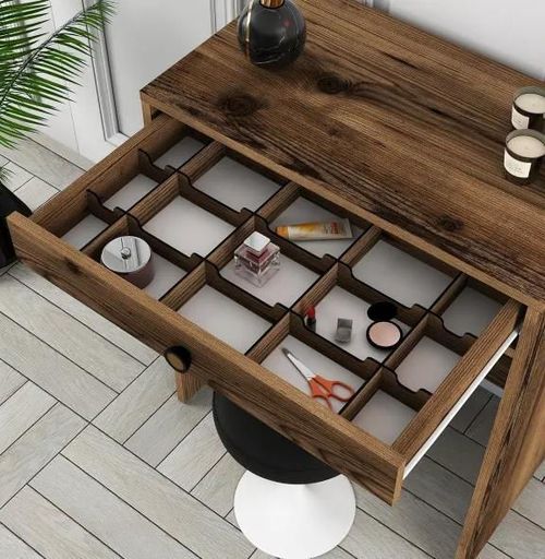 cumpără Măsuţa de toaletă Trendy Oglinda Lizbon Nuc (masa de machiaj) (GTR001452) în Chișinău 