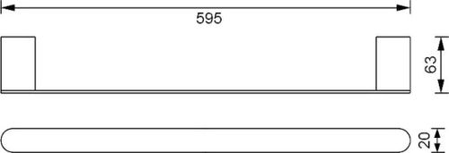 купить Держатель для полотенец Ferro Naty 66628.5 bara 60cm black в Кишинёве 