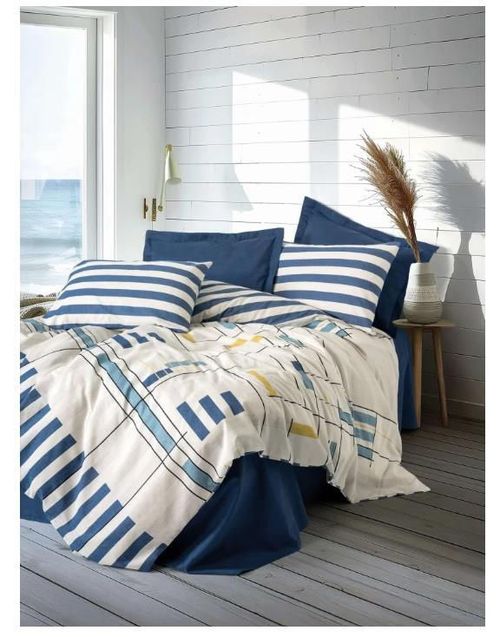 cumpără Lenjerie de pat Cotton Box Lunox Dark Blue Ranfors (2 persoane Euro) în Chișinău 