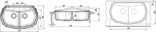 купить Мойка кухонная Florentina Emiliya 870 Gri в Кишинёве 