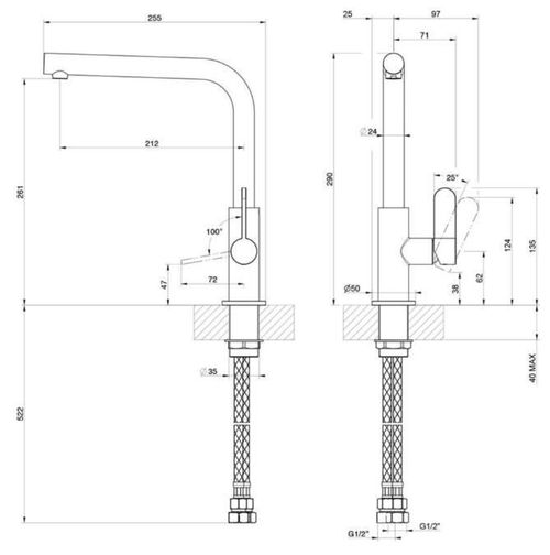 cumpără Bateria bucătărie Gessi 60538-239 Acciaio Steel Brushed în Chișinău 
