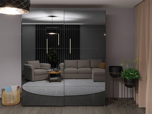 купить Шкаф Bayro Top line Napoli 2000x2300x580 серый камень, купе в Кишинёве 