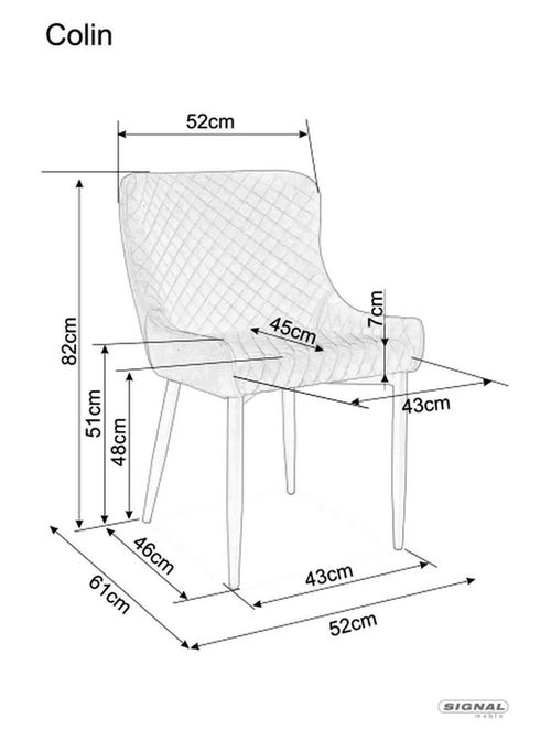 купить Стул Signal Colin B velvet szary bluvel 14 / met.czarny в Кишинёве 