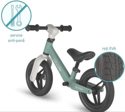 купить Велосипед Coccolle First Way Green+Beige, bicicletă fără pedale в Кишинёве 