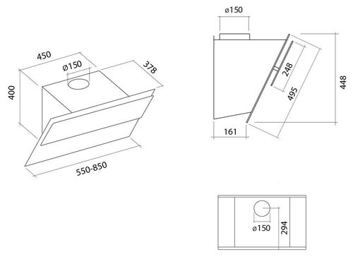 cumpără Hotă Falmec VERSO EASY 55 White Glass (109) (with filter pack) în Chișinău 