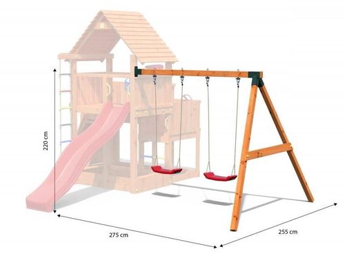 купить Комплектующий элемент для детской площадки Fungoo MOVE RED, module teak painted (with 2xFlat Red Seat) в Кишинёве 