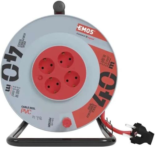 купить Удлинитель электрический Emos P09240M 40m 4 гнезда 3x2.5mm2 (на катушке) в Кишинёве 