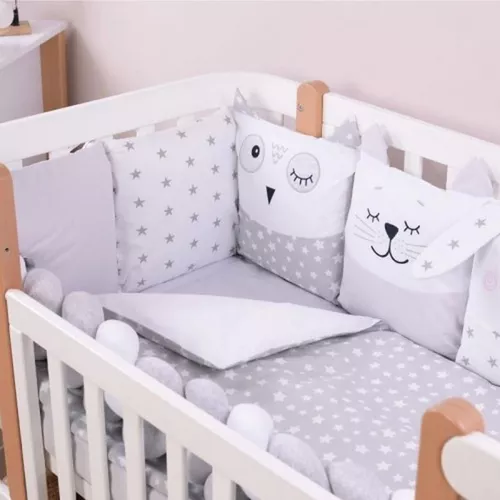 купить Детское постельное белье Veres 216.07.110*90 Smiling animals white-grey (6ед.) в Кишинёве 