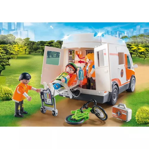 cumpără Set de construcție Playmobil PM70049 City Life Ambulance with Light and Sound Multi-Coloured în Chișinău 