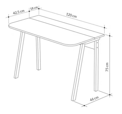 cumpără Masă de birou Trendy Luton Alb, Moka Deschis, 120x75x60cm (GTR000987) în Chișinău 