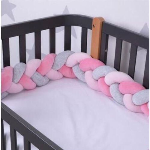 купить Бортик для кроватки Veres 154.02.7 Бампер-коса 120*15 pink-grey в Кишинёве 