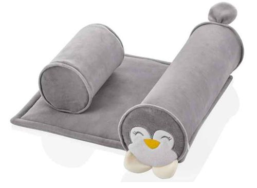 Pernuta pozitionator anti-rasucire pentru bebelusi BabyJem Grey 34x36 cm 