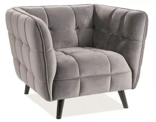 купить Кресло Signal Castello 1 Velvet (Gray/Wenge) в Кишинёве 