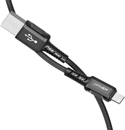 купить Кабель для IT Acefast C1-02, USB to Lightning MFI 2.4A 1.2m Aluminum Alloy, Black в Кишинёве 