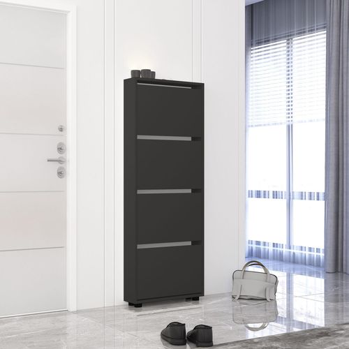 купить Полка для обуви Mobildor-Lux Leo Slim 70x16x164H cm Anthracite в Кишинёве 