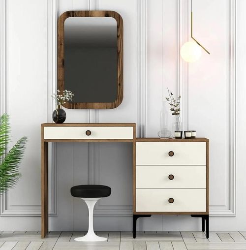 купить Туалетный столик Trendy Lizbon 547-Nuc, Crem 124x84x40cm в Кишинёве 
