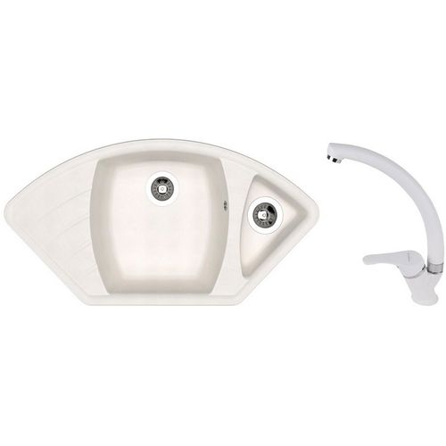 cumpără Chiuvetă bucătărie cu bateria Dr.Gans Gabi + SanDonna F 1069 alb în Chișinău 