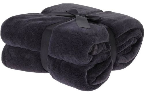 cumpără Textile de casă H&S 56410 Patura 180x230cm, fleece, negru în Chișinău 