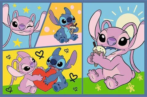 купить Головоломка Trefl 34444 Puzzles 2x70 There's no boredom with Stitch, Disney Lilo&Stitch в Кишинёве 