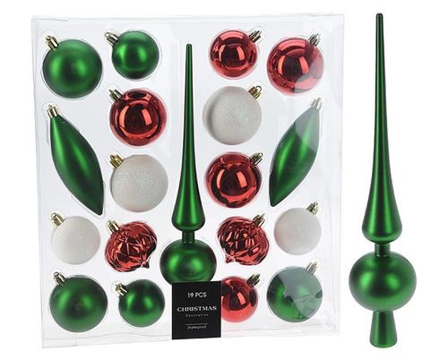 cumpără Decor de Crăciun și Anul Nou Promstore 54210 Set decoratiuni pentru brad de Craciun, verde, alb si roșu, 19buc în Chișinău 
