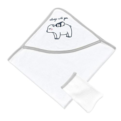 cumpără Accesoriu pentru baie BabyJem 062 Set prosop cu gluga si manusa de baie Gri în Chișinău 