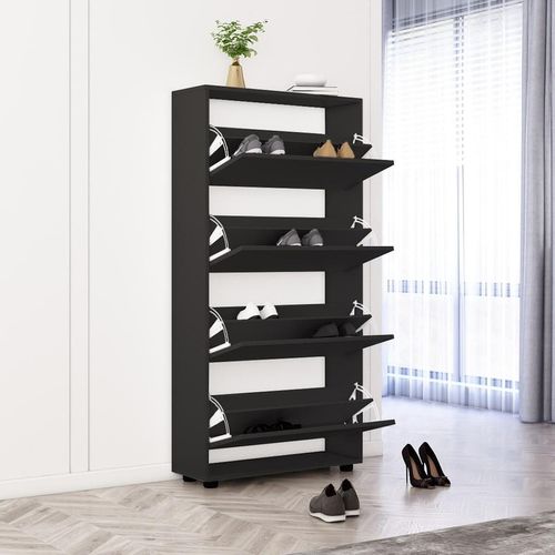 купить Полка для обуви Mobildor-Lux Leo 100x27x164 cm Anthracite в Кишинёве 