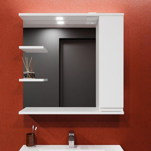 cumpără Oglindă baie Bayro Studio 800x750 правый белый мат în Chișinău 