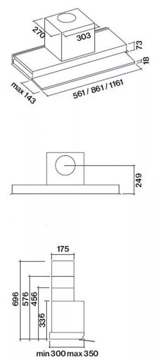 купить Вытяжка Falmec MOVE 60 E.P. Black Glass RAL 9005 (w/o filter pack) в Кишинёве 