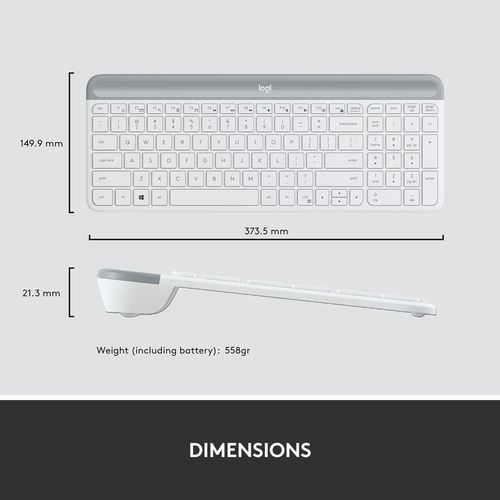 купить Клавиатура + Мышь Logitech MK470 White (RUS) в Кишинёве 