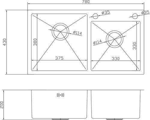cumpără Chiuvetă bucătărie Fabiano 78x43 /18 Black+baterie+dozator R în Chișinău 