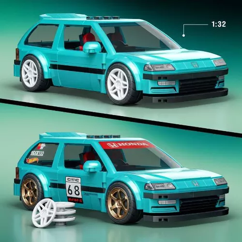 cumpără Set de construcție Hot Wheels JHF62 Brick Shop Honda Civic EF Personalizat 1990 în Chișinău 
