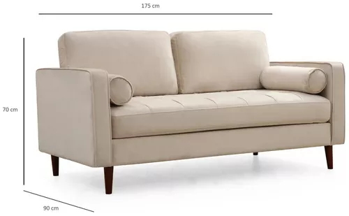 купить Диван Trendy Roma Bej, 90x70x175cm (2 locuri) в Кишинёве 