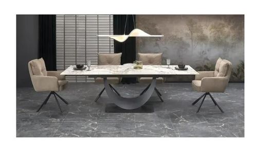 купить Стол Halmar FERNANDO marmura bej/negru (92700560) в Кишинёве 