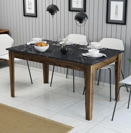 cumpără Masă Trendy Milan 518-Nuc, Negru 145x75x88cm în Chișinău 