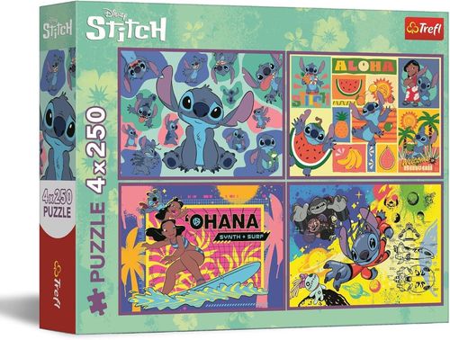 купить Головоломка Trefl 13311 Puzzles 4x250 Amazing Stitch Disney Lilo&Stitch в Кишинёве 