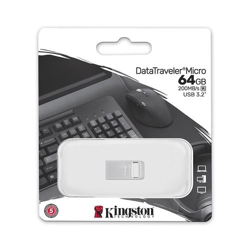 купить Память 64GB USB Flash Drive Kingston DataTraveler Micro G2 DTMC3G2/64GB, Metal casing, USB 3.2, Compact and lightweight, World’s smallest USB Flash drive (Read 200 MB/s) (memorie portabila Flash USB/внешний накопитель флеш память USB) в Кишинёве 